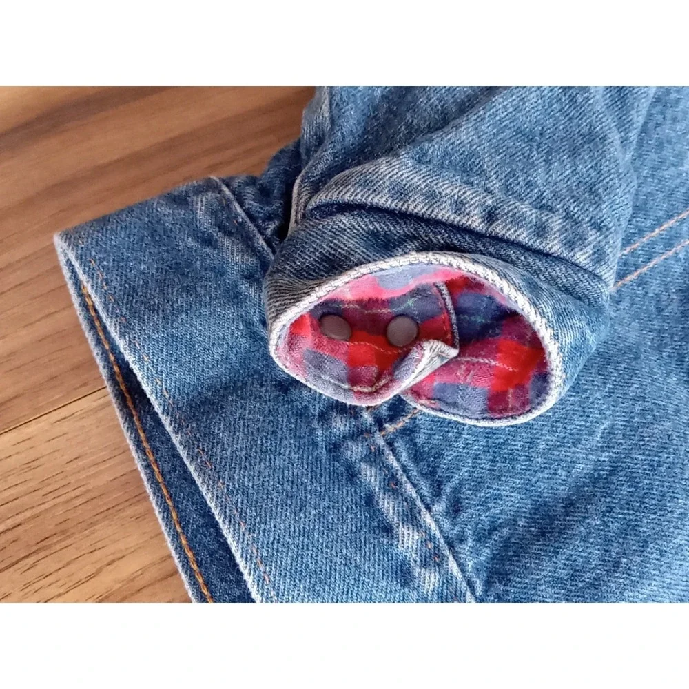 OshKosh B'Gosh Flannel lined Kids denim jacket No Size Tag - See measurements